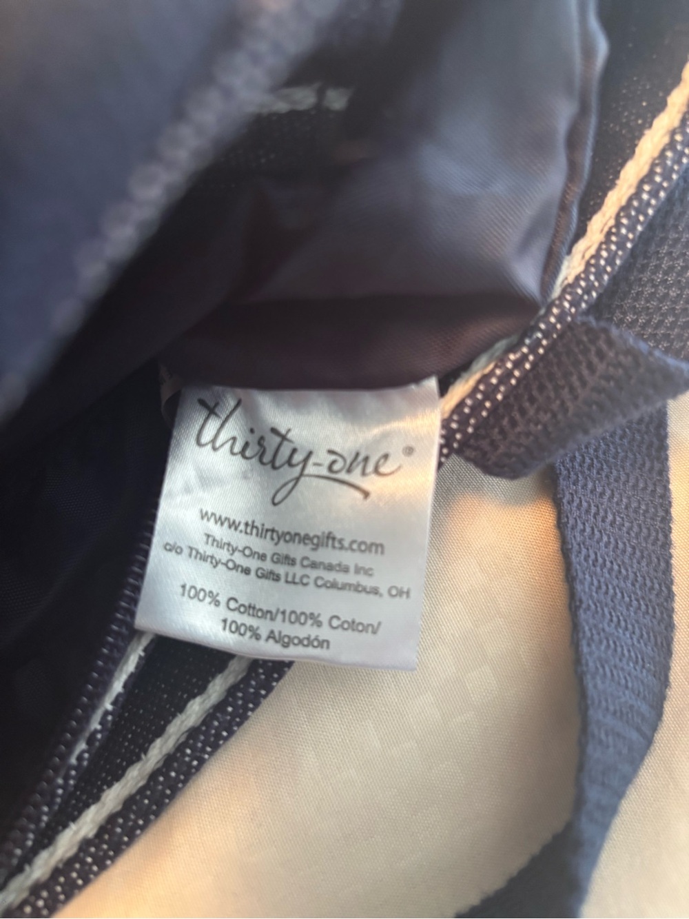 thirty-one Navy and White Striped Tote - Picture 4 of 4
